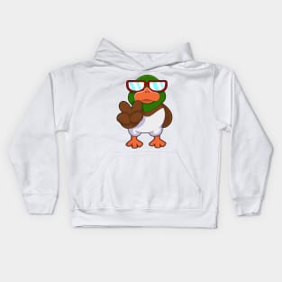 Duck with Sunglasses Kids Hoodie